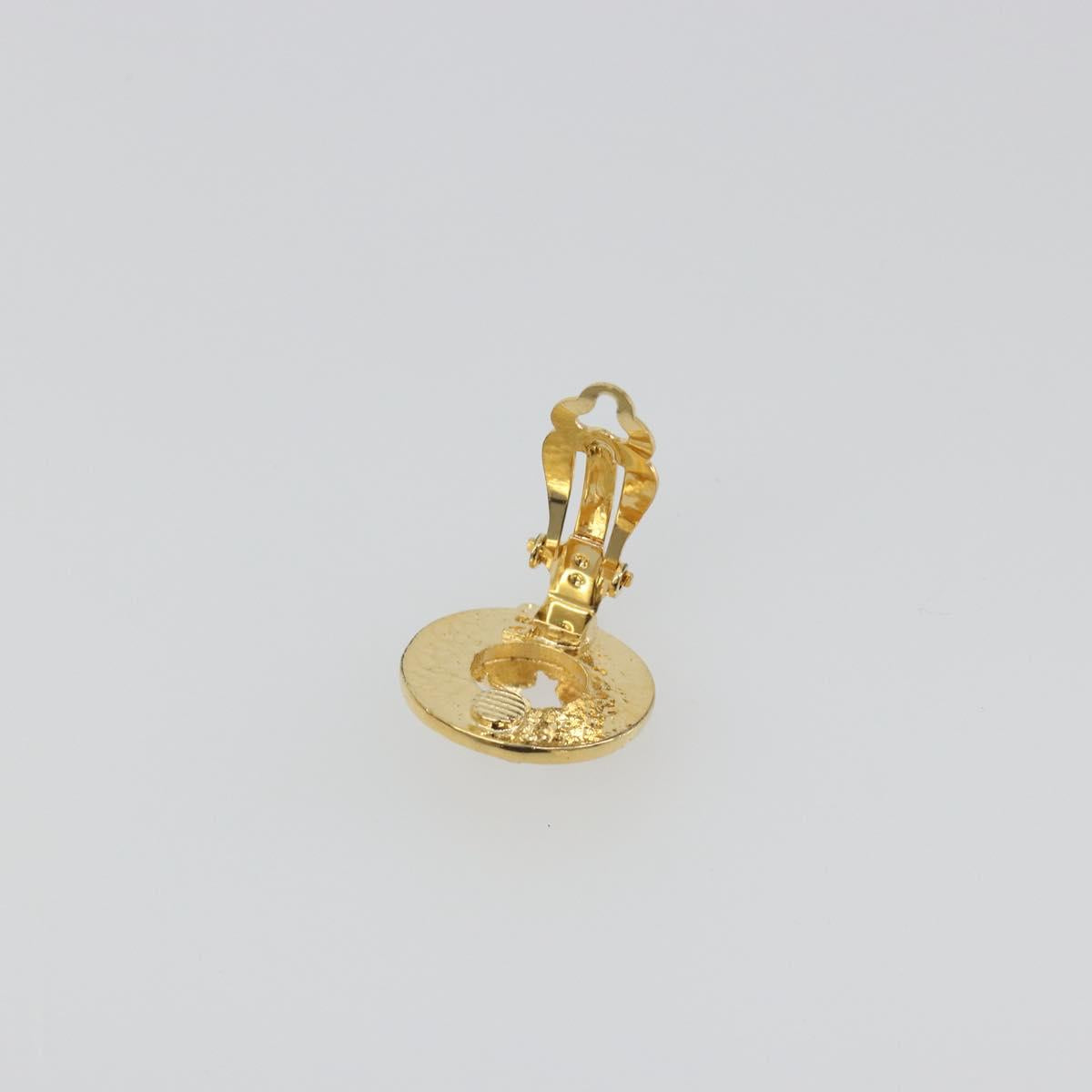 CELINE Earring Metal Gold Tone Auth ka5526