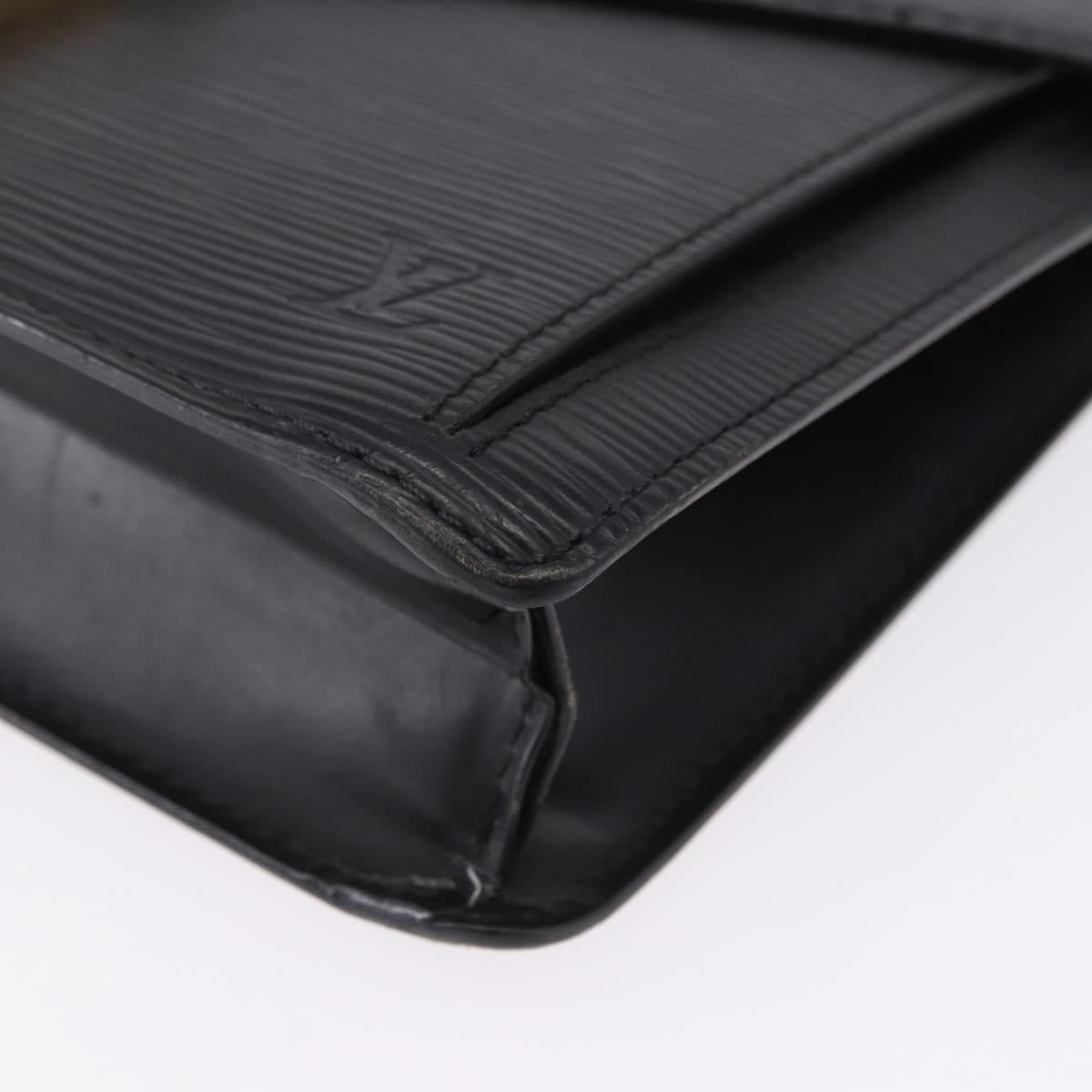 LOUIS VUITTON Epi Sellier Dragonne Clutch Bag Black M52612 LV Auth ka5527