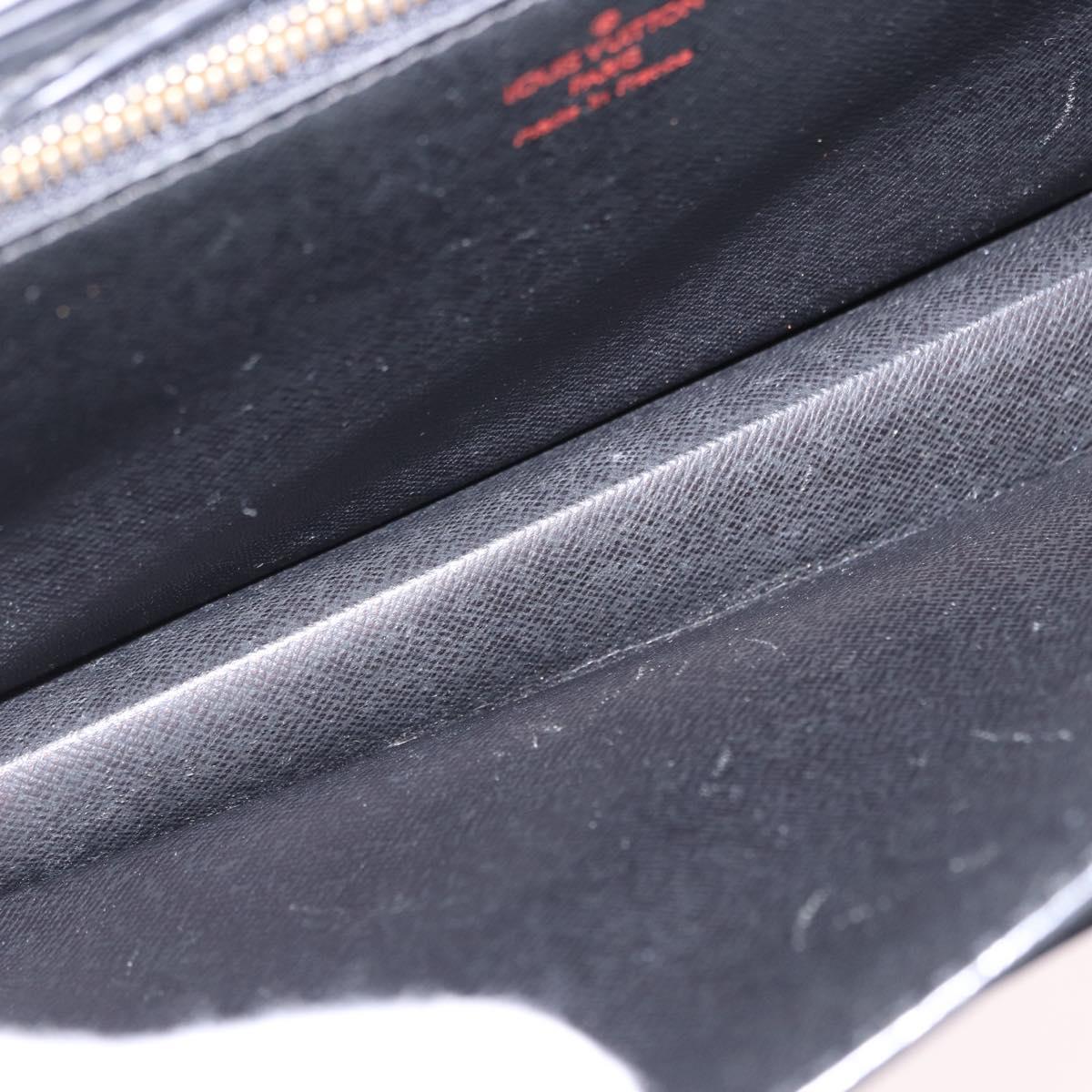 LOUIS VUITTON Epi Sellier Dragonne Clutch Bag Black M52612 LV Auth ka5527