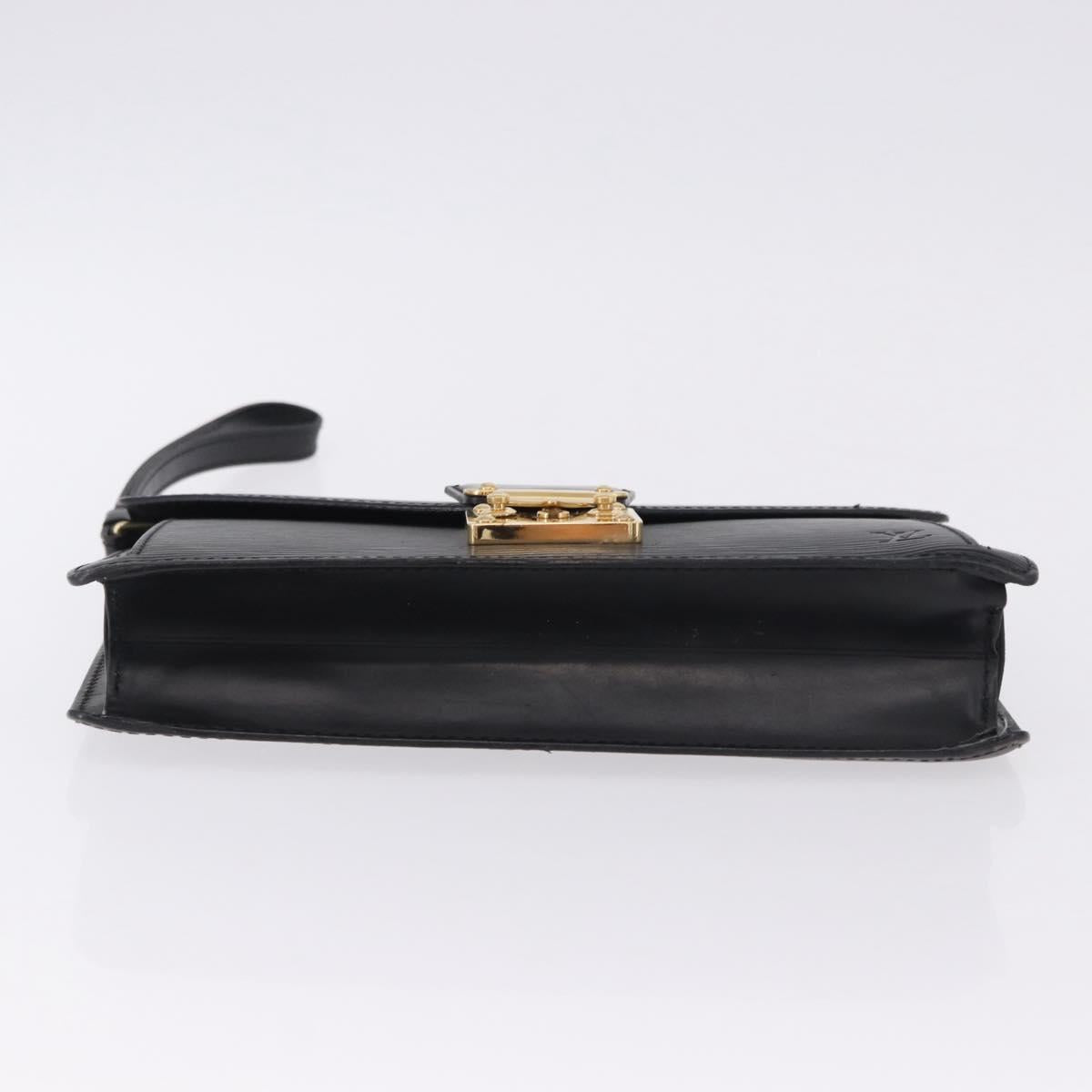 LOUIS VUITTON Epi Sellier Dragonne Clutch Bag Black M52612 LV Auth ka5527