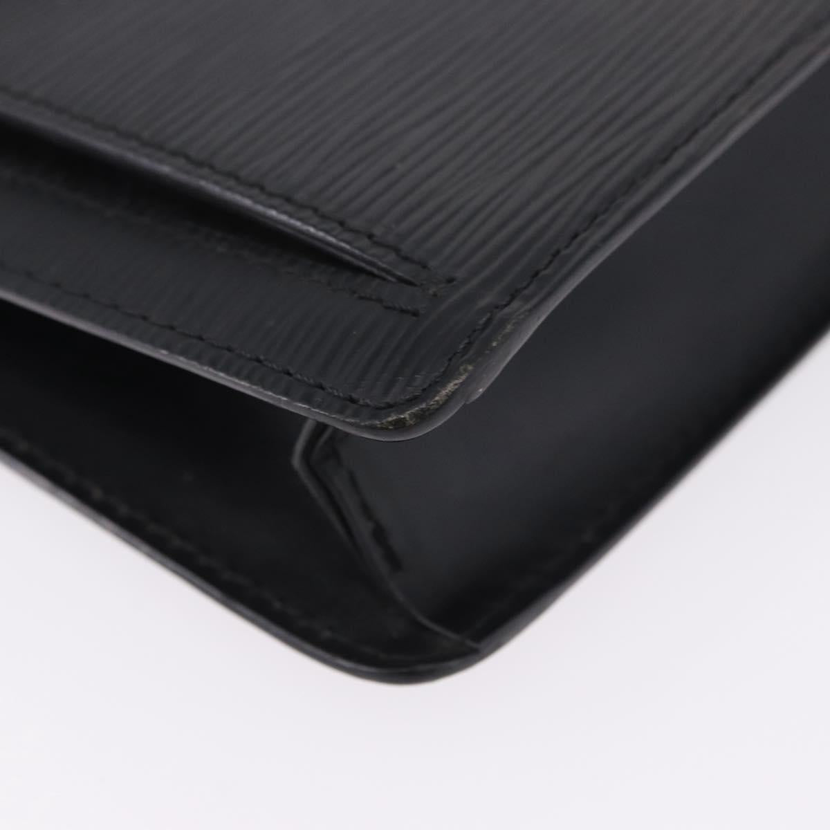 LOUIS VUITTON Epi Sellier Dragonne Clutch Bag Black M52612 LV Auth ka5527