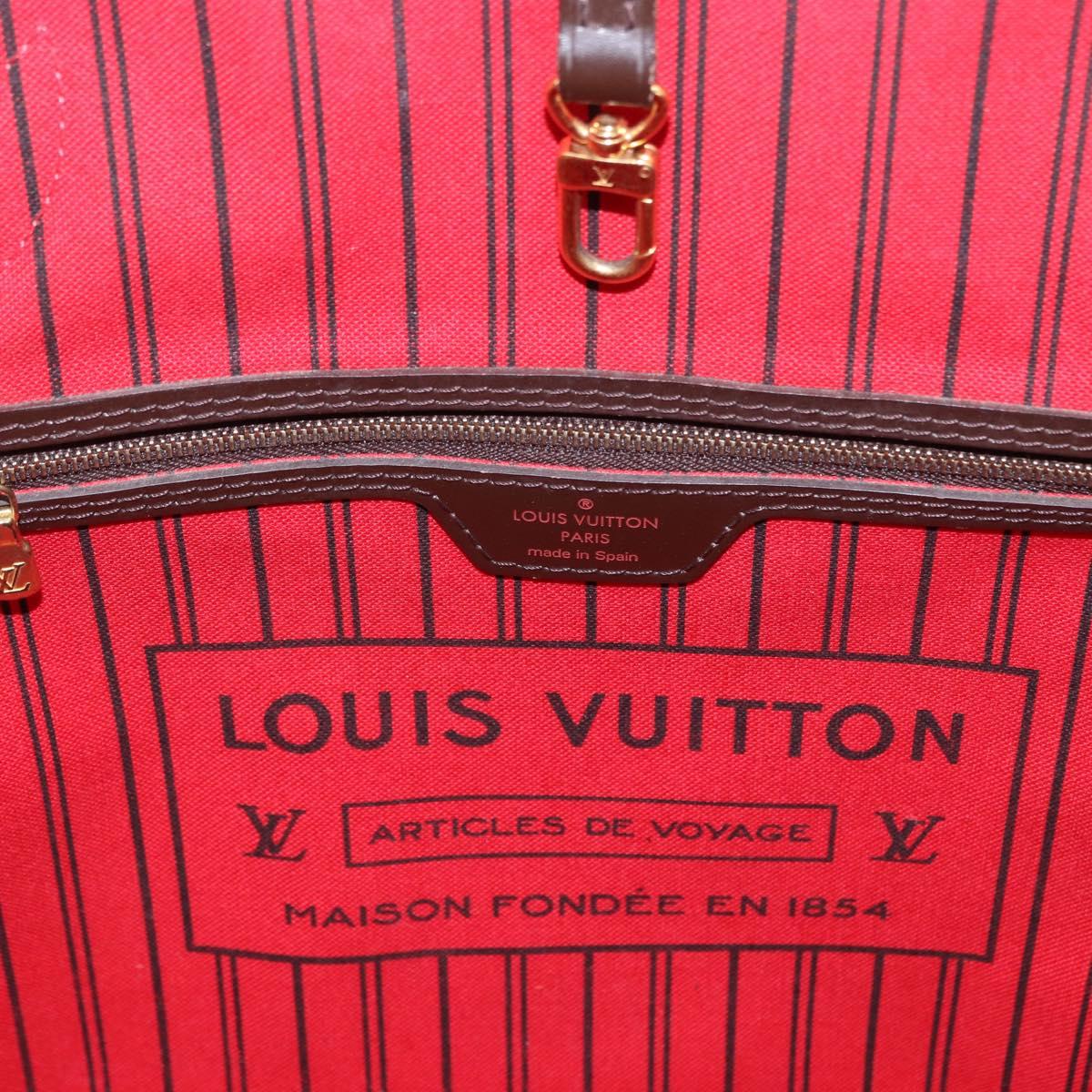 LOUIS VUITTON Damier Ebene Neverfull MM Tote Bag N51105 LV Auth ka5529V