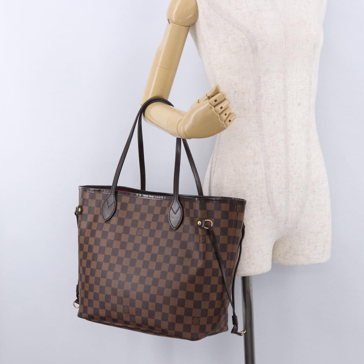 LOUIS VUITTON Damier Ebene Neverfull MM Tote Bag N51105 LV Auth ka5529V