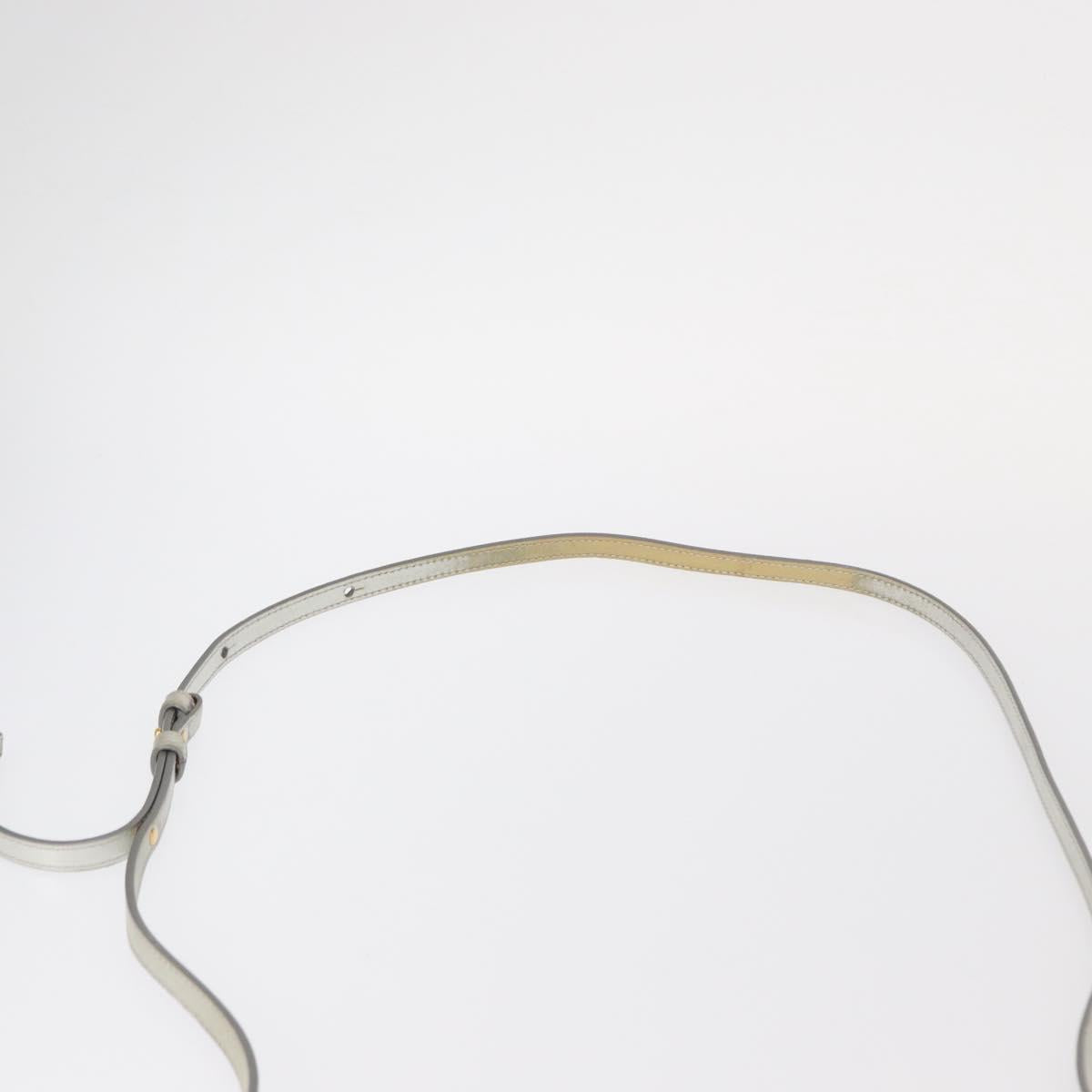 CELINE Trio large Shoulder Bag Leather Silver Gold Auth ka553