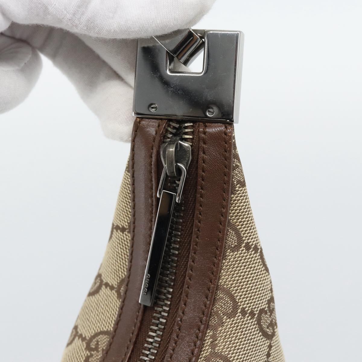 GUCCI GG Canvas Shoulder Bag Beige Silver 001 3814 Auth ka5533A