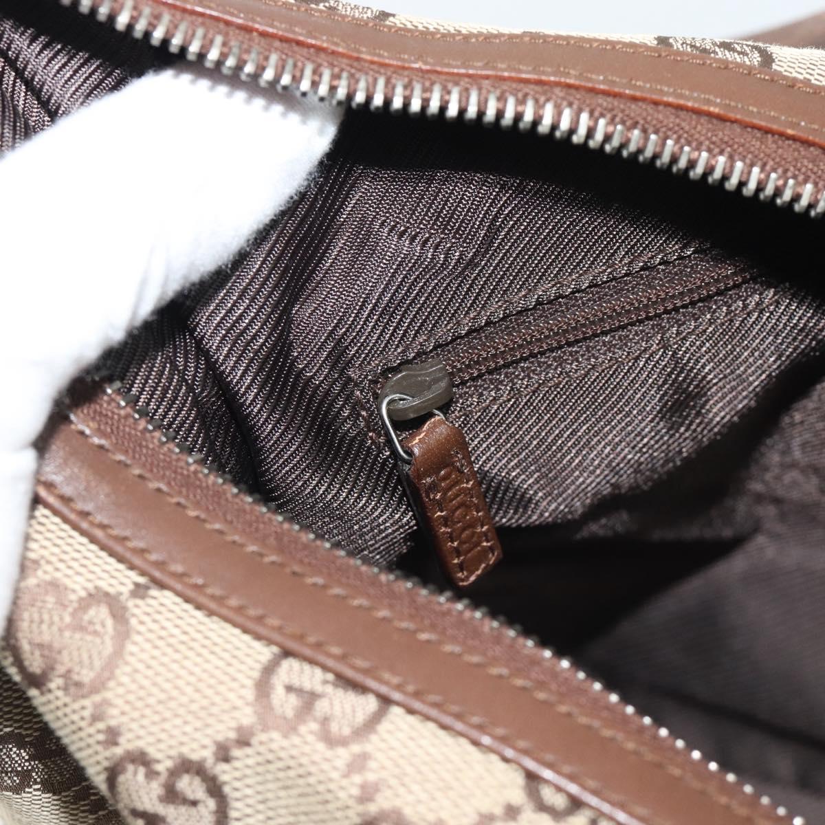 GUCCI GG Canvas Shoulder Bag Beige Silver 001 3814 Auth ka5533A