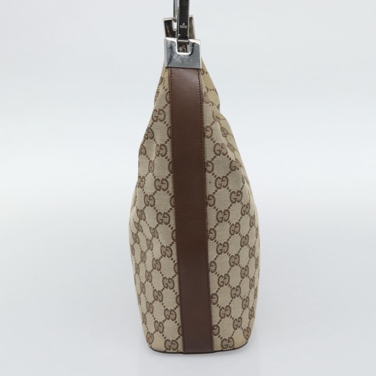 GUCCI GG Canvas Shoulder Bag Beige Silver 001 3814 Auth ka5533A