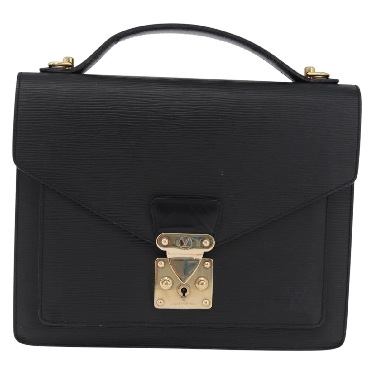 LOUIS VUITTON Epi Monceau 28 Hand Bag Black M52122 LV Auth ka5535