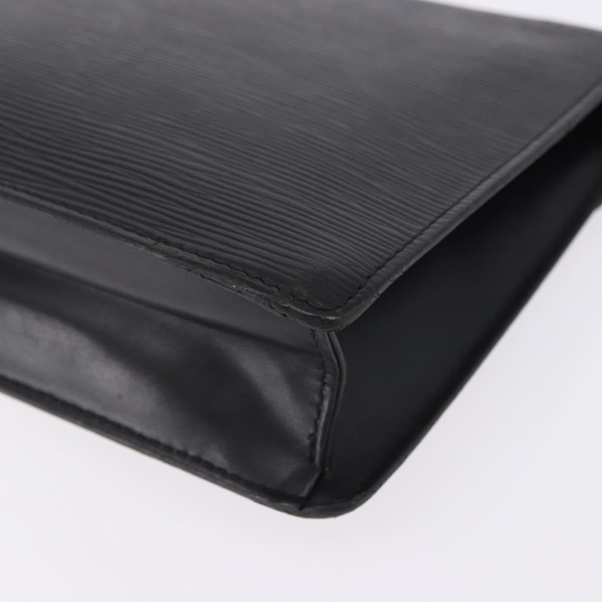LOUIS VUITTON Epi Sellier Dragonne Clutch Bag Black M52612 LV Auth ka5547