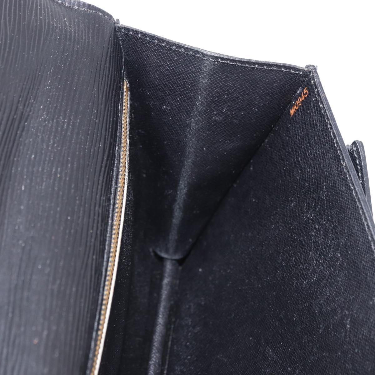 LOUIS VUITTON Epi Sellier Dragonne Clutch Bag Black M52612 LV Auth ka5547