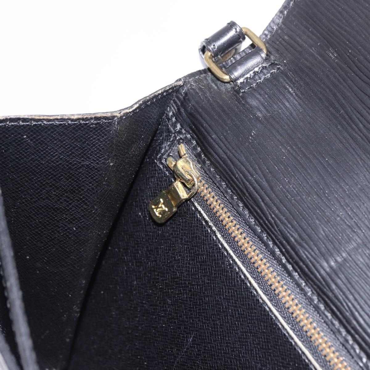 LOUIS VUITTON Epi Sellier Dragonne Clutch Bag Black M52612 LV Auth ka5547