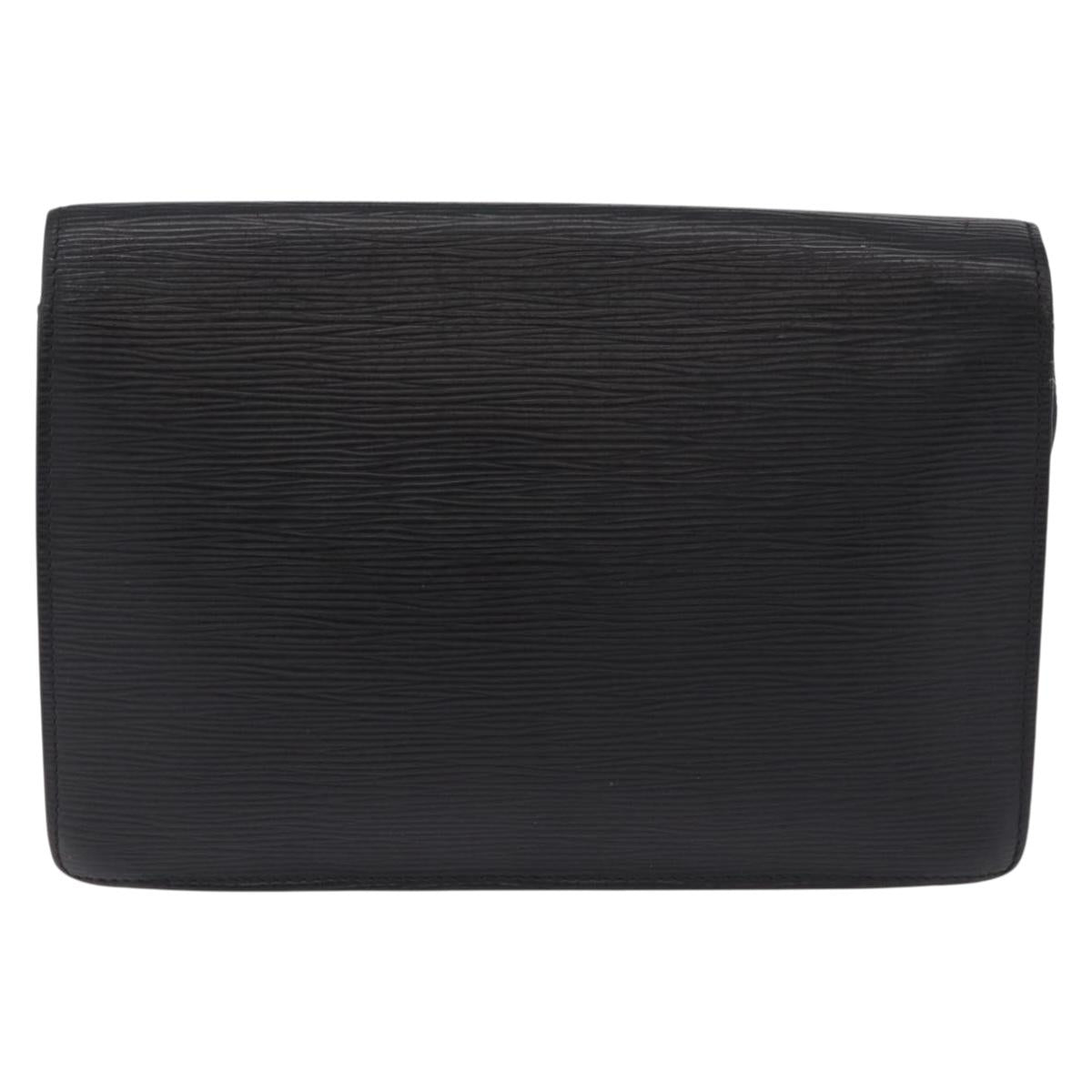 LOUIS VUITTON Epi Sellier Dragonne Clutch Bag Black M52612 LV Auth ka5547
