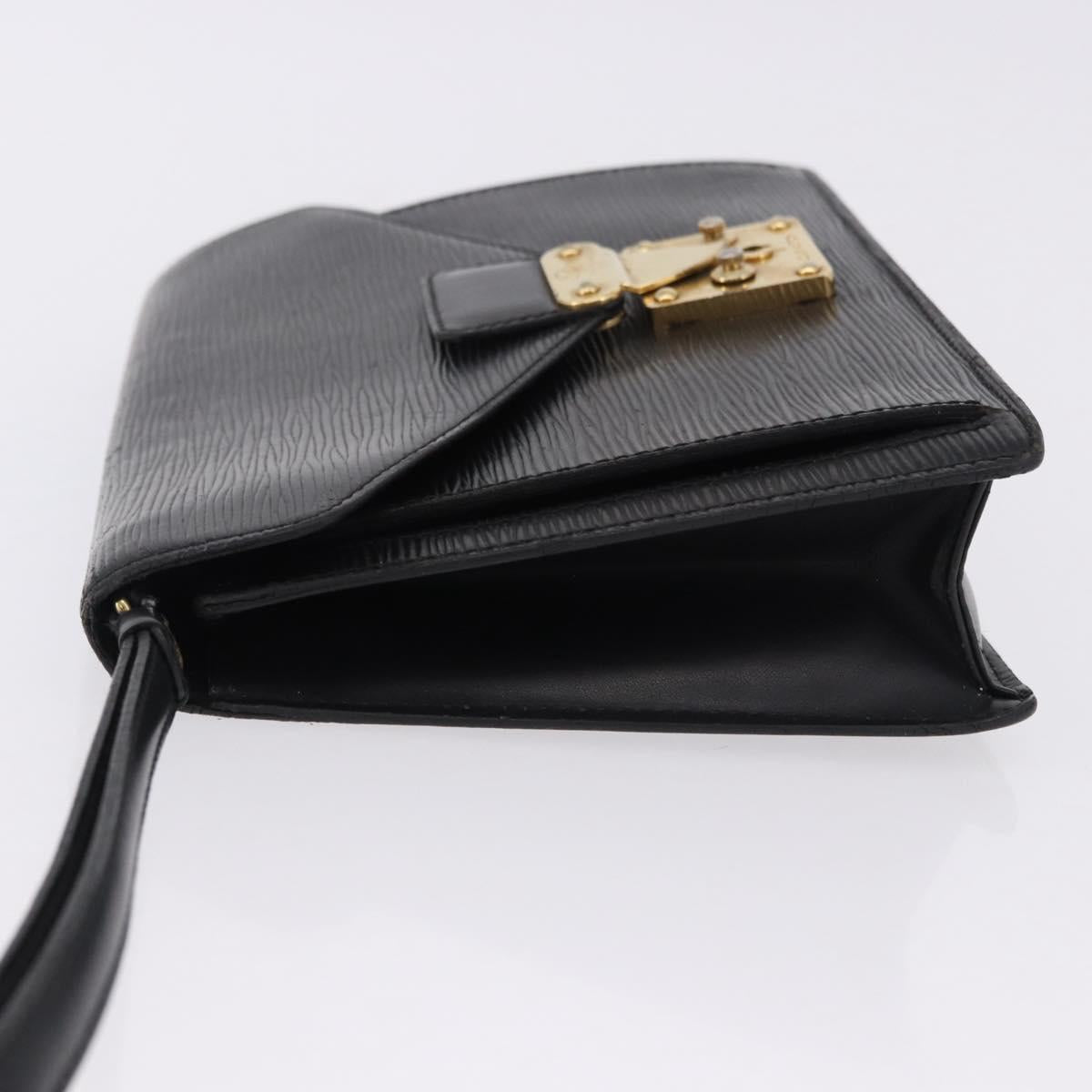 LOUIS VUITTON Epi Sellier Dragonne Clutch Bag Black M52612 LV Auth ka5547