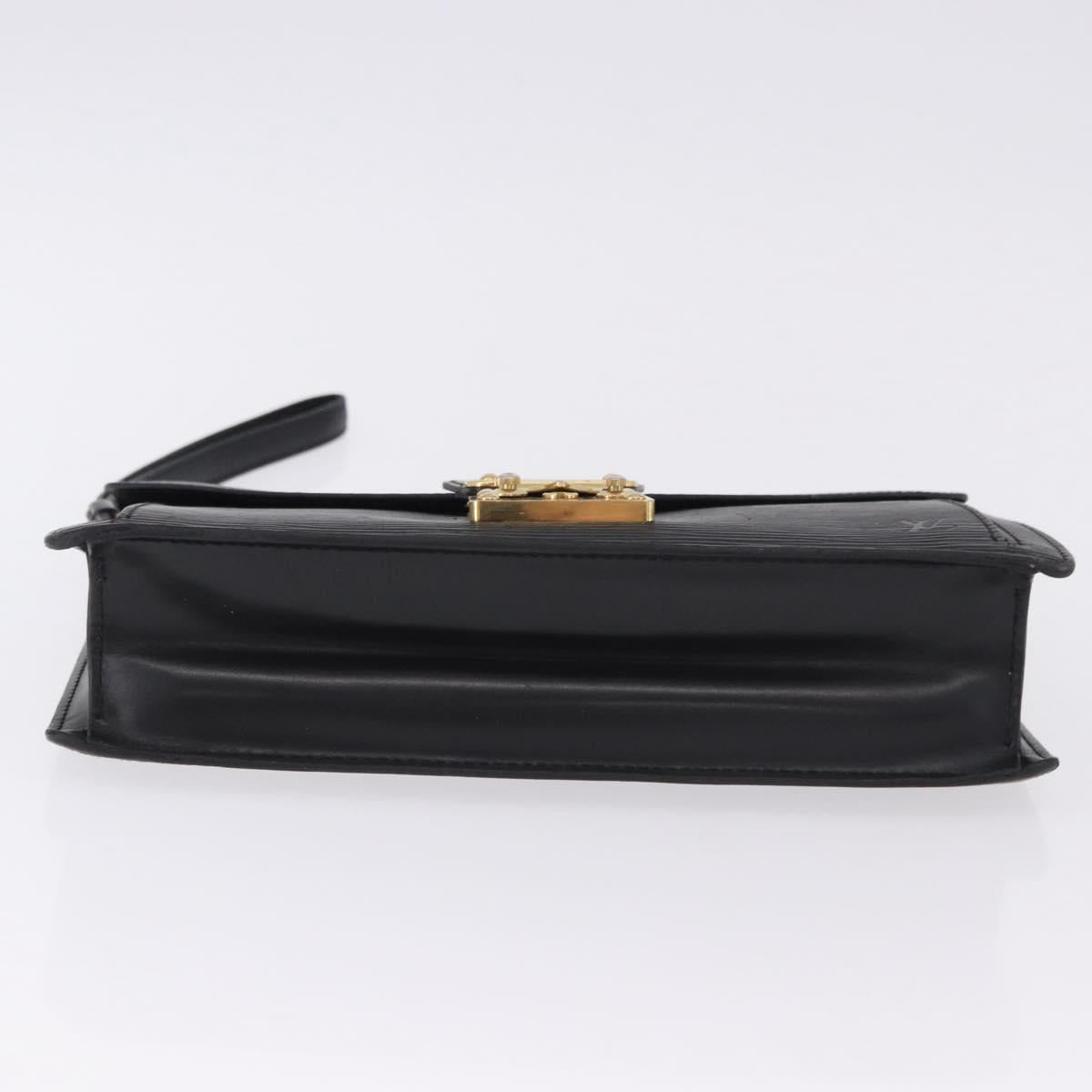 LOUIS VUITTON Epi Sellier Dragonne Clutch Bag Black M52612 LV Auth ka5547