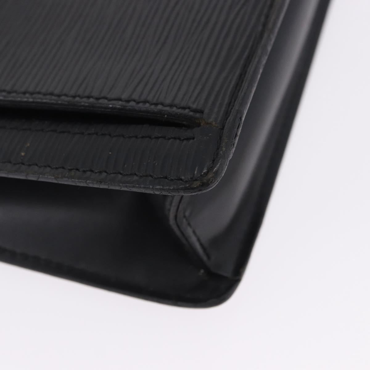 LOUIS VUITTON Epi Sellier Dragonne Clutch Bag Black M52612 LV Auth ka5547