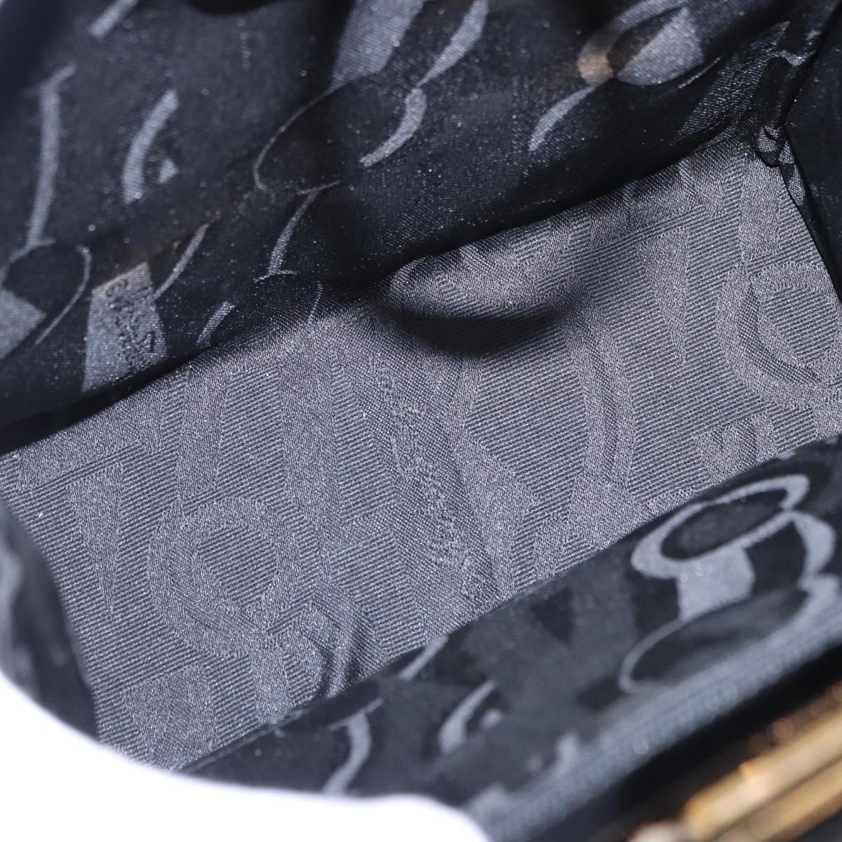 Salvatore Ferragamo Gancini Chain Shoulder Bag Patent Black Gold Auth ka5550A
