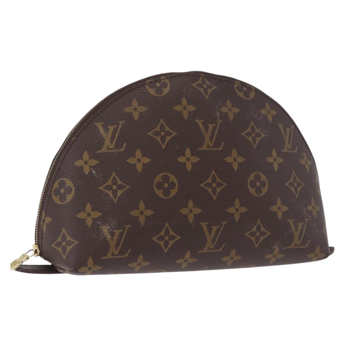 LOUIS VUITTON Monogram Trousse Demi Ronde Cosmetic Pouch M47520 LV Auth ka5552