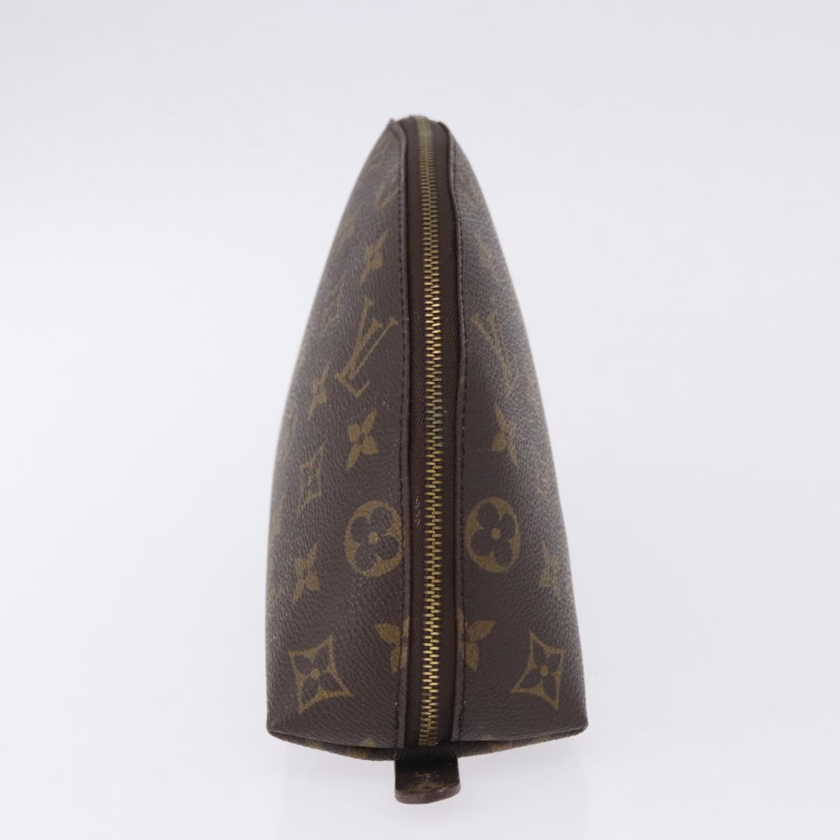 LOUIS VUITTON Monogram Trousse Demi Ronde Cosmetic Pouch M47520 LV Auth ka5552