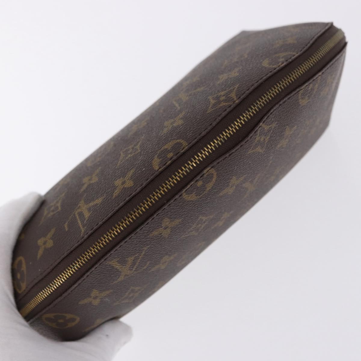 LOUIS VUITTON Monogram Trousse Demi Ronde Cosmetic Pouch M47520 LV Auth ka5552