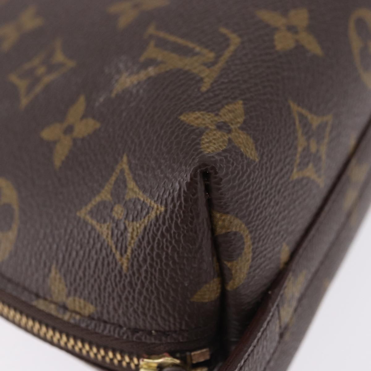 LOUIS VUITTON Monogram Trousse Demi Ronde Cosmetic Pouch M47520 LV Auth ka5552