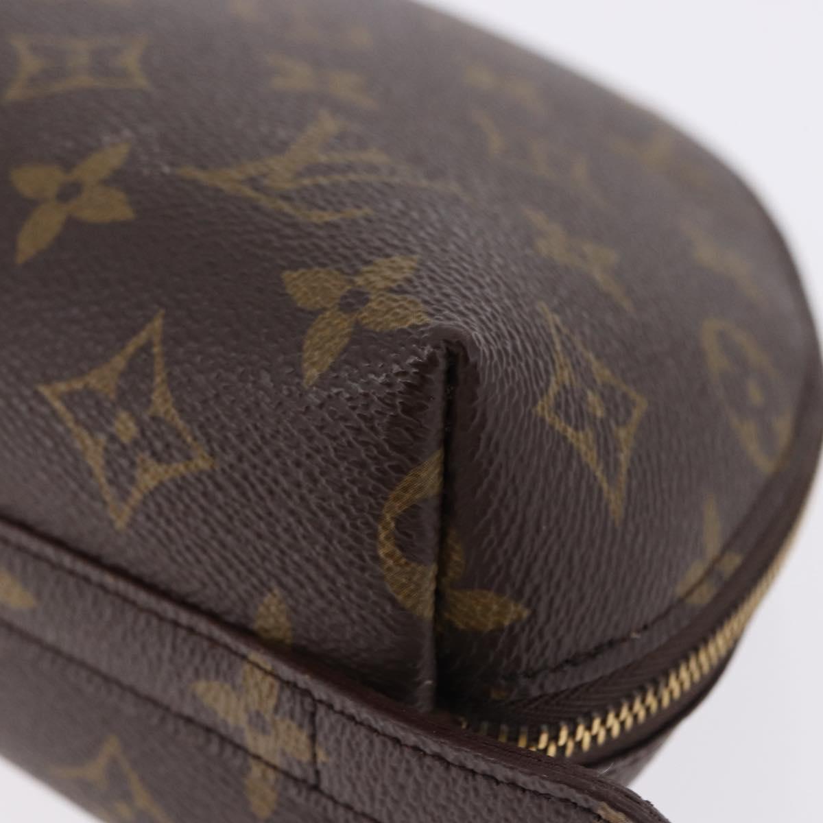 LOUIS VUITTON Monogram Trousse Demi Ronde Cosmetic Pouch M47520 LV Auth ka5552