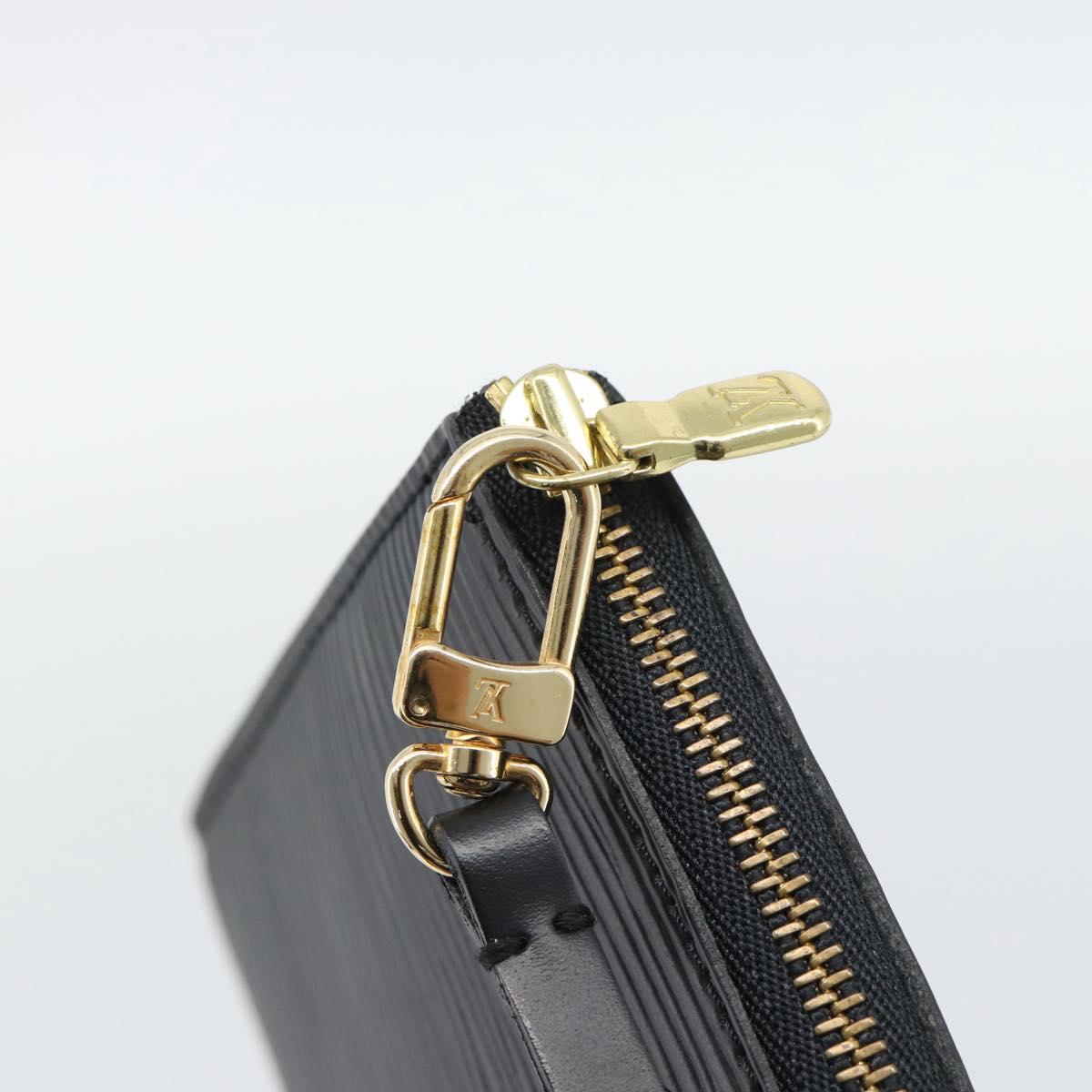 LOUIS VUITTON Epi Pochette Accessoires Accessory Pouch Black M52982 Auth ka5553