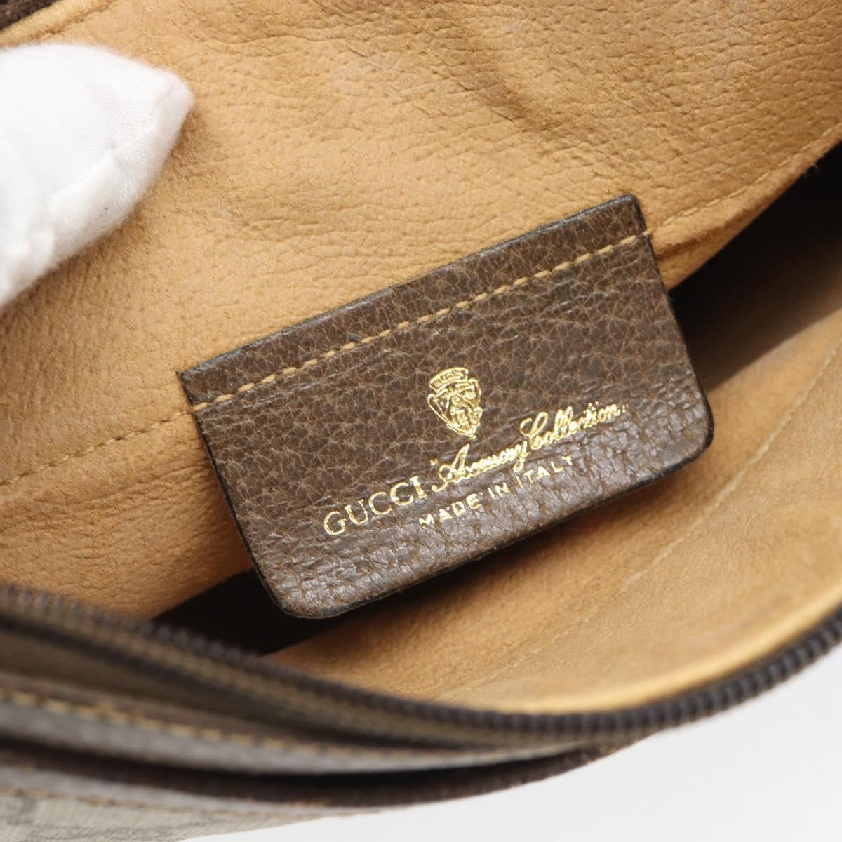 GUCCI GG Supreme Shoulder Bag PVC Leather Beige Gold Tone 904 02 020 Auth ka5554