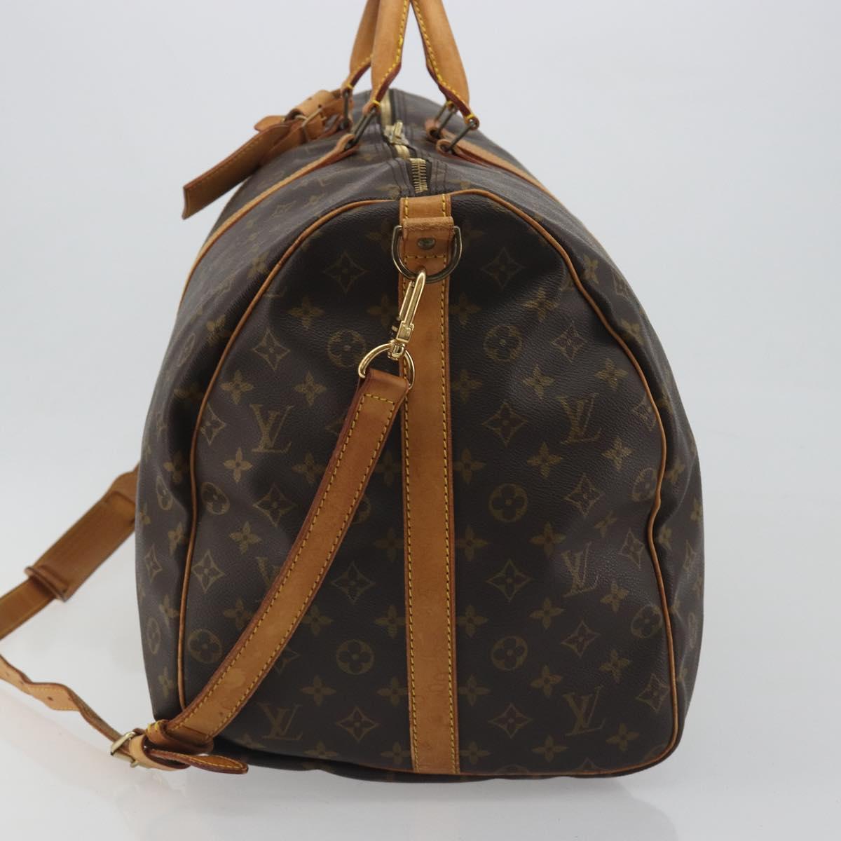 LOUIS VUITTON Monogram Keepall Bandouliere 60 Boston Bag M41412 LV Auth ka5556