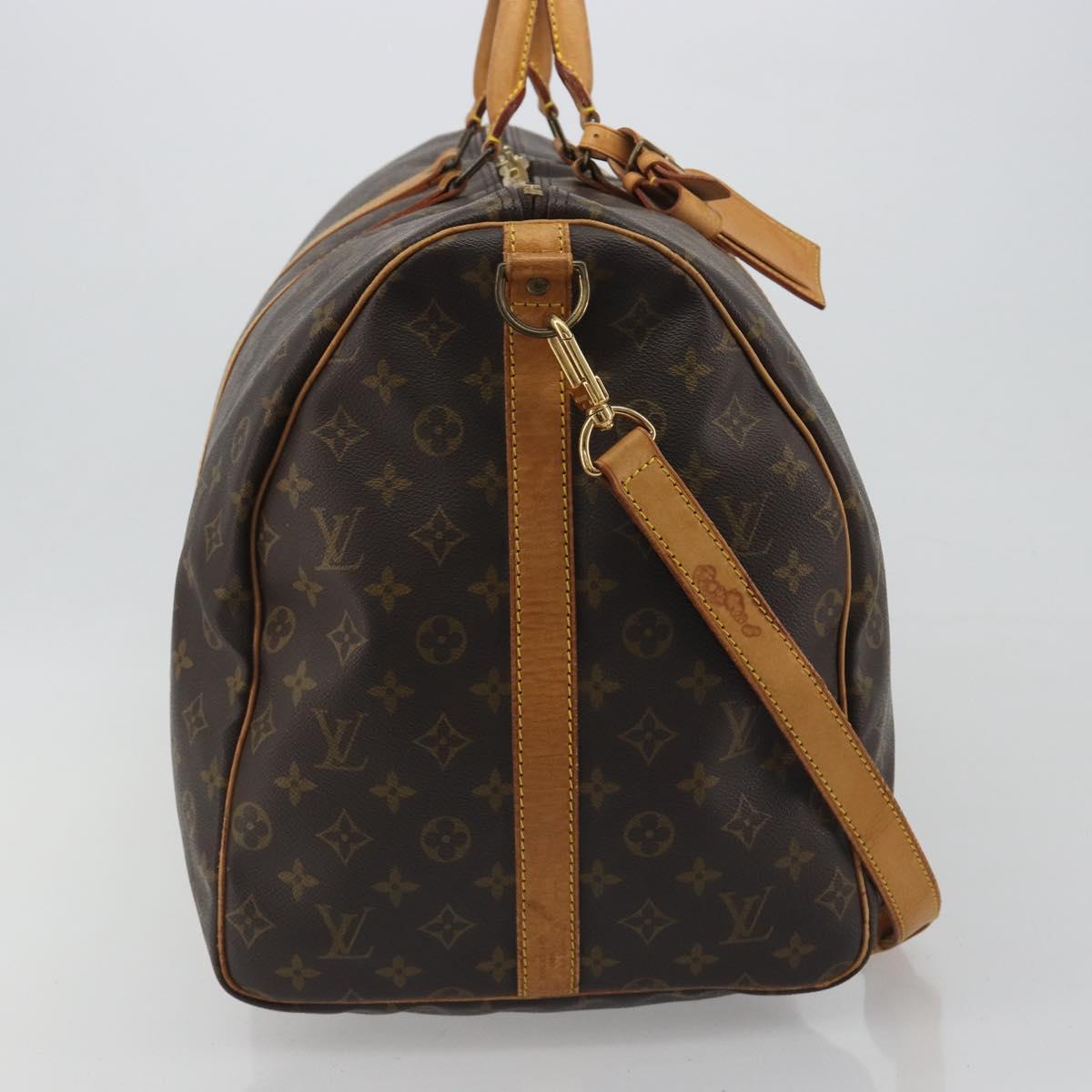 LOUIS VUITTON Monogram Keepall Bandouliere 60 Boston Bag M41412 LV Auth ka5556