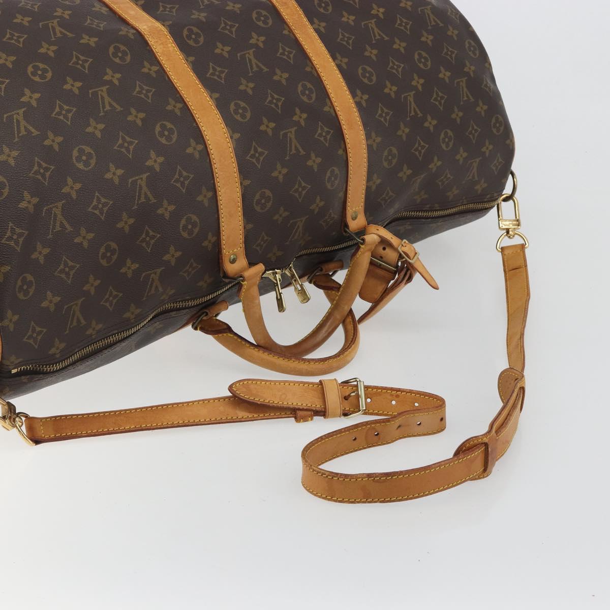 LOUIS VUITTON Monogram Keepall Bandouliere 60 Boston Bag M41412 LV Auth ka5556