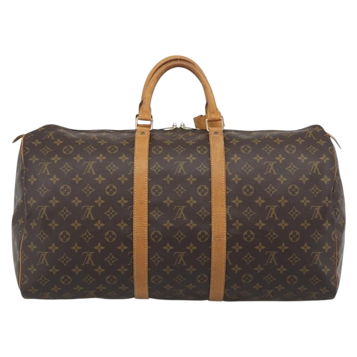 LOUIS VUITTON Monogram Keepall 55 Boston Bag M41424 LV Auth ka5557