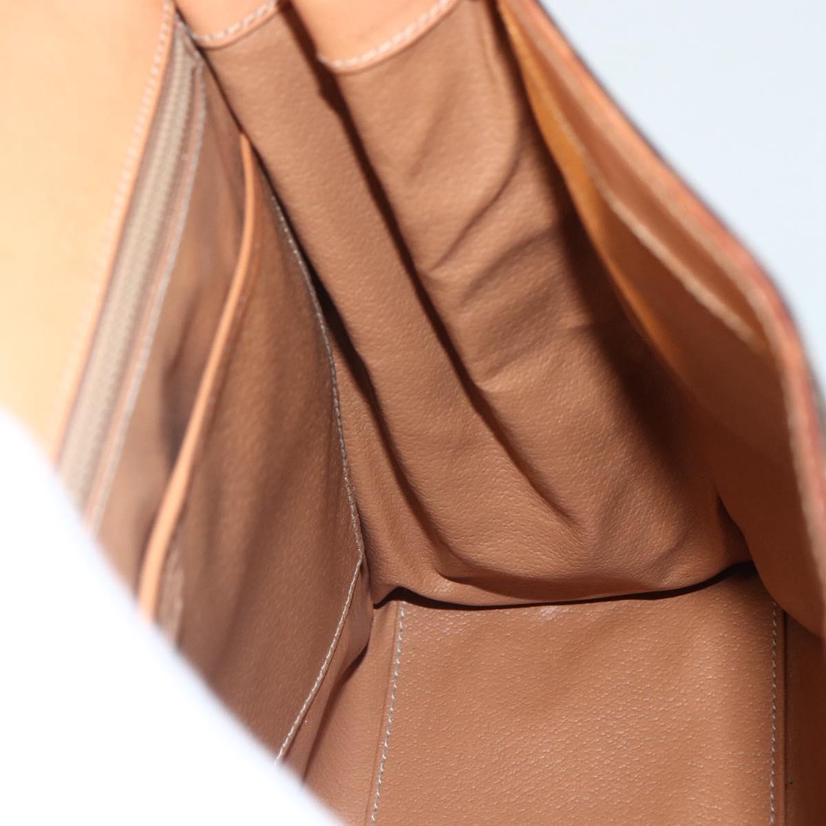 CELINE Macadam Canvas Hand Bag PVC Leather Brown Gold Auth ka556
