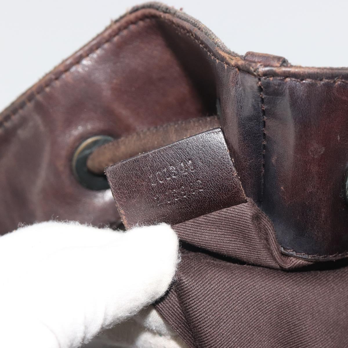GUCCI GG Canvas Shoulder Bag Brown 101341 Auth ka5565