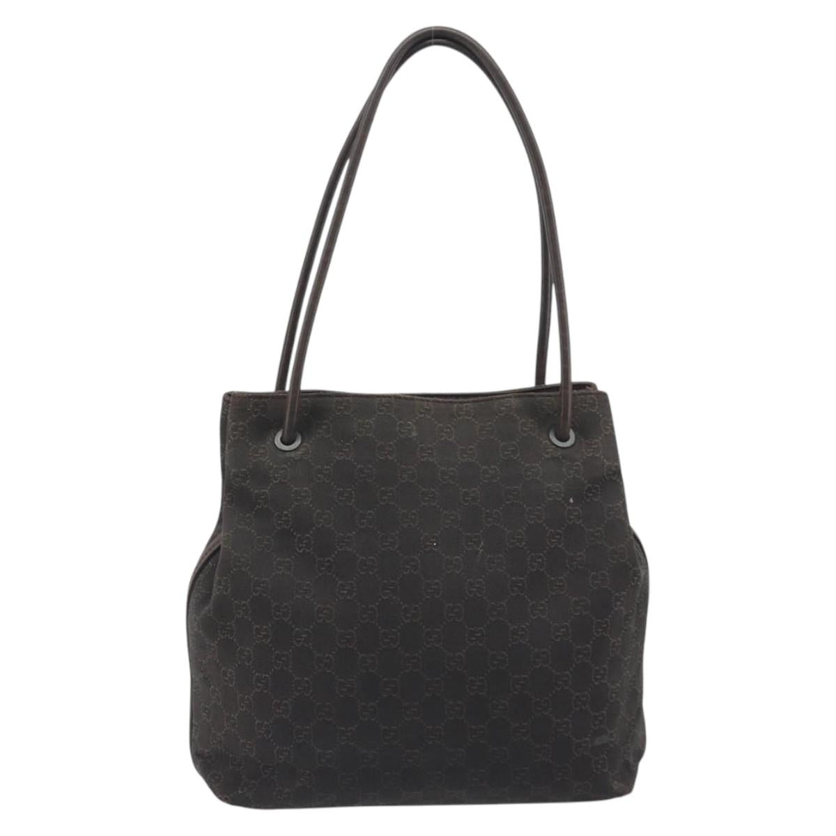 GUCCI GG Canvas Shoulder Bag Brown 101341 Auth ka5565