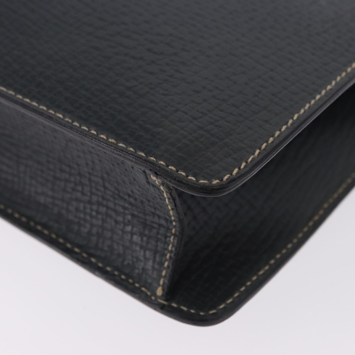 LOEWE Clutch Bag Leather Green Gold Tone Auth ka5568