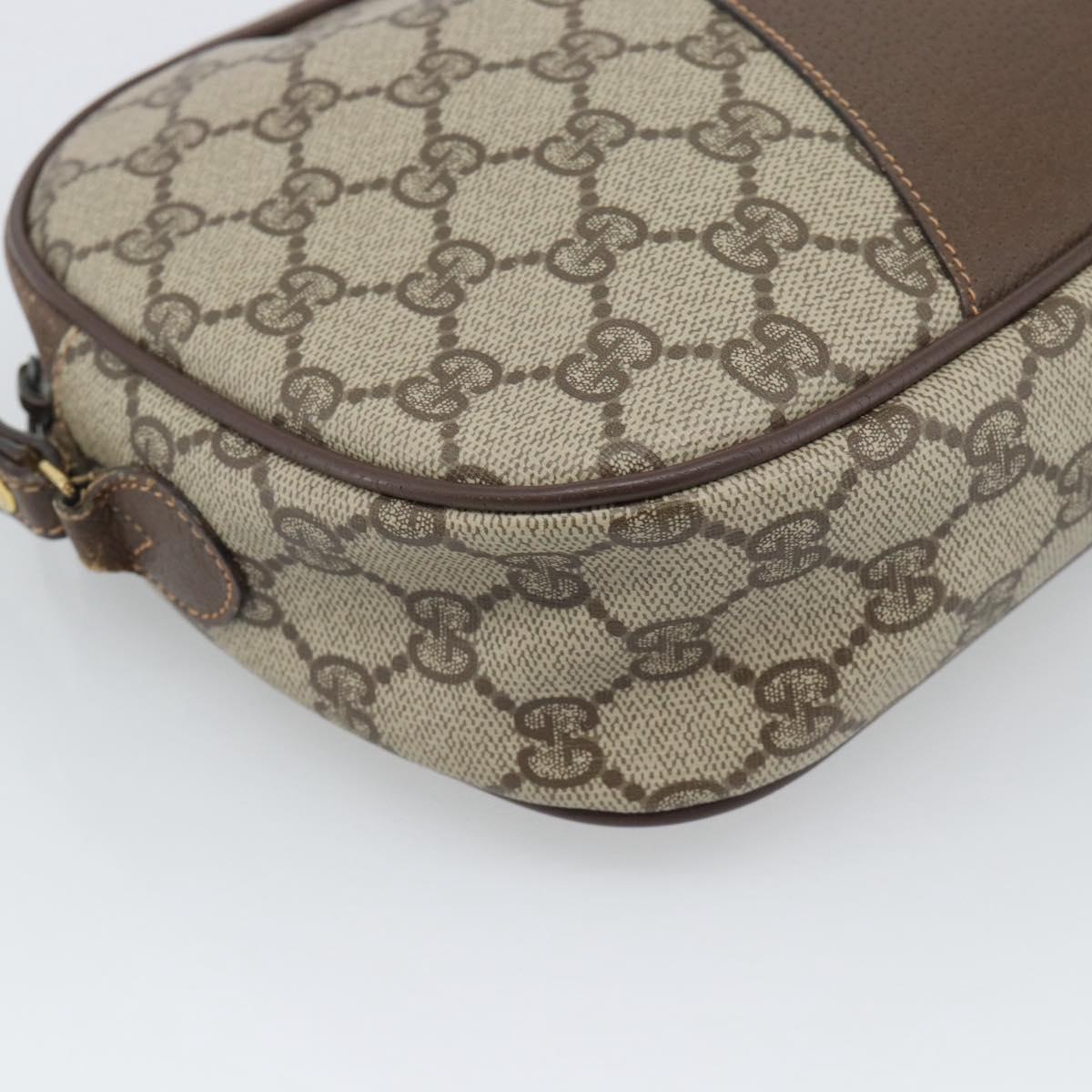 GUCCI GG Supreme Web Sherry Line Clutch Bag PVC Beige 156 01 034 Auth ka5569