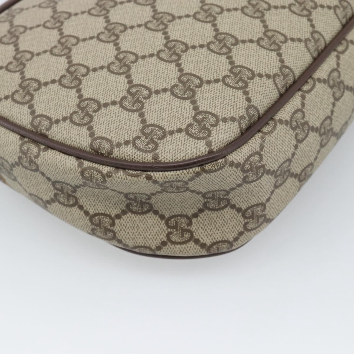 GUCCI GG Supreme Web Sherry Line Clutch Bag PVC Beige 156 01 034 Auth ka5569