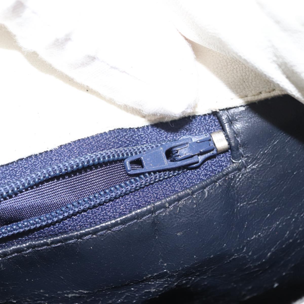 LOEWE Shoulder Bag Leather White Gold Auth ka557