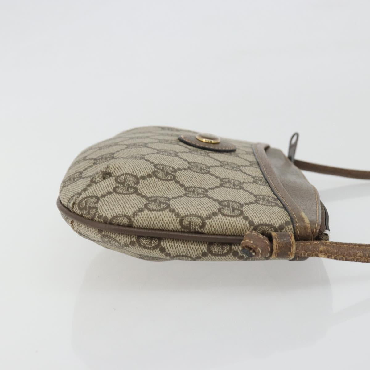 GUCCI GG Supreme Shoulder Bag PVC Leather Beige 904 02 020 Auth ka5570
