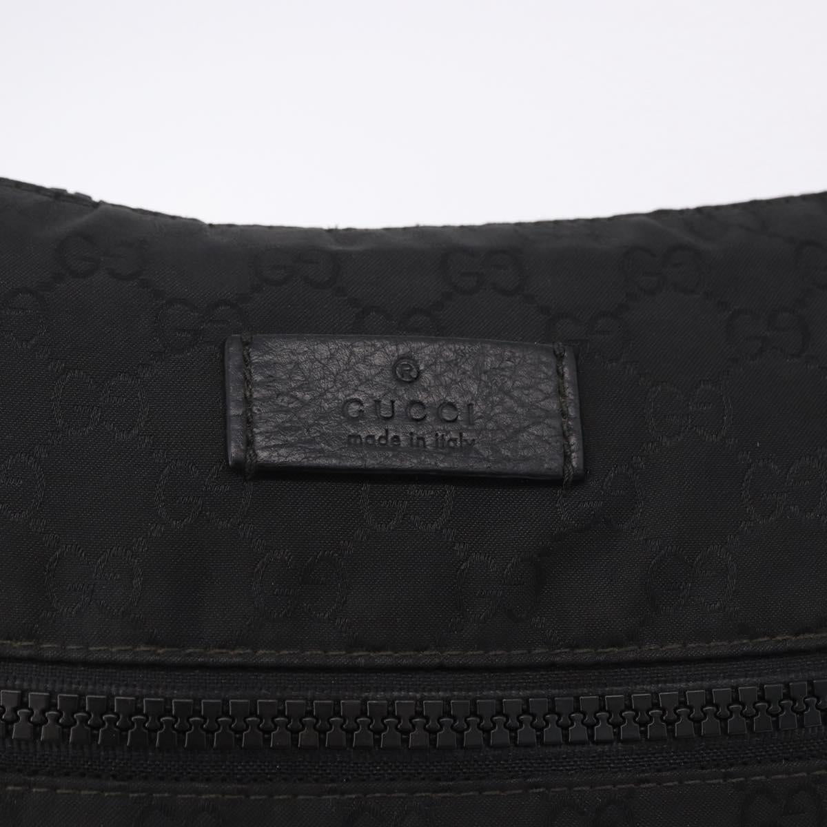 GUCCI GG Canvas Shoulder Bag Black Silver 509639 Auth ka5571