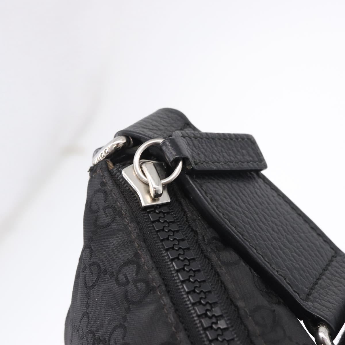 GUCCI GG Canvas Shoulder Bag Black Silver 509639 Auth ka5571