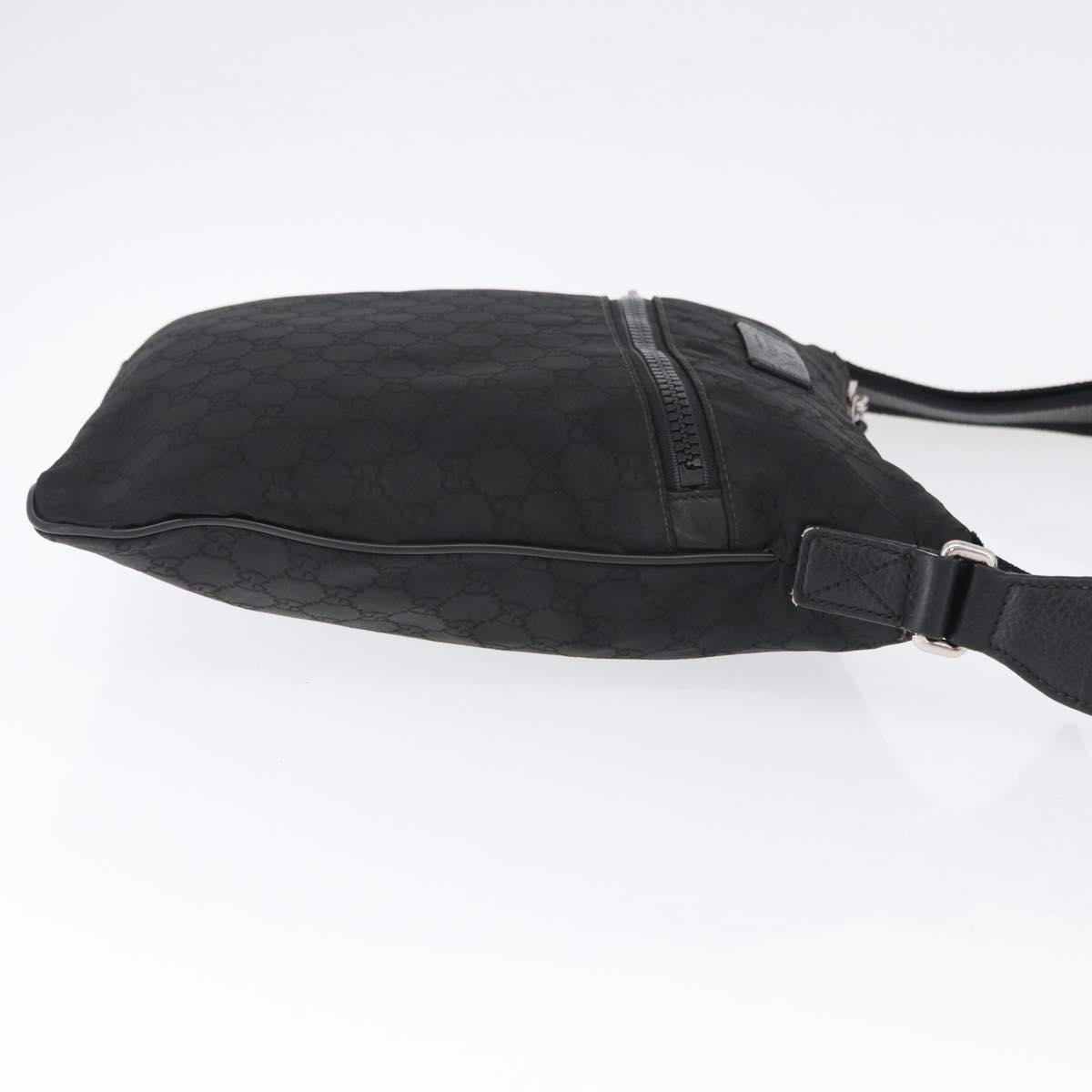 GUCCI GG Canvas Shoulder Bag Black Silver 509639 Auth ka5571