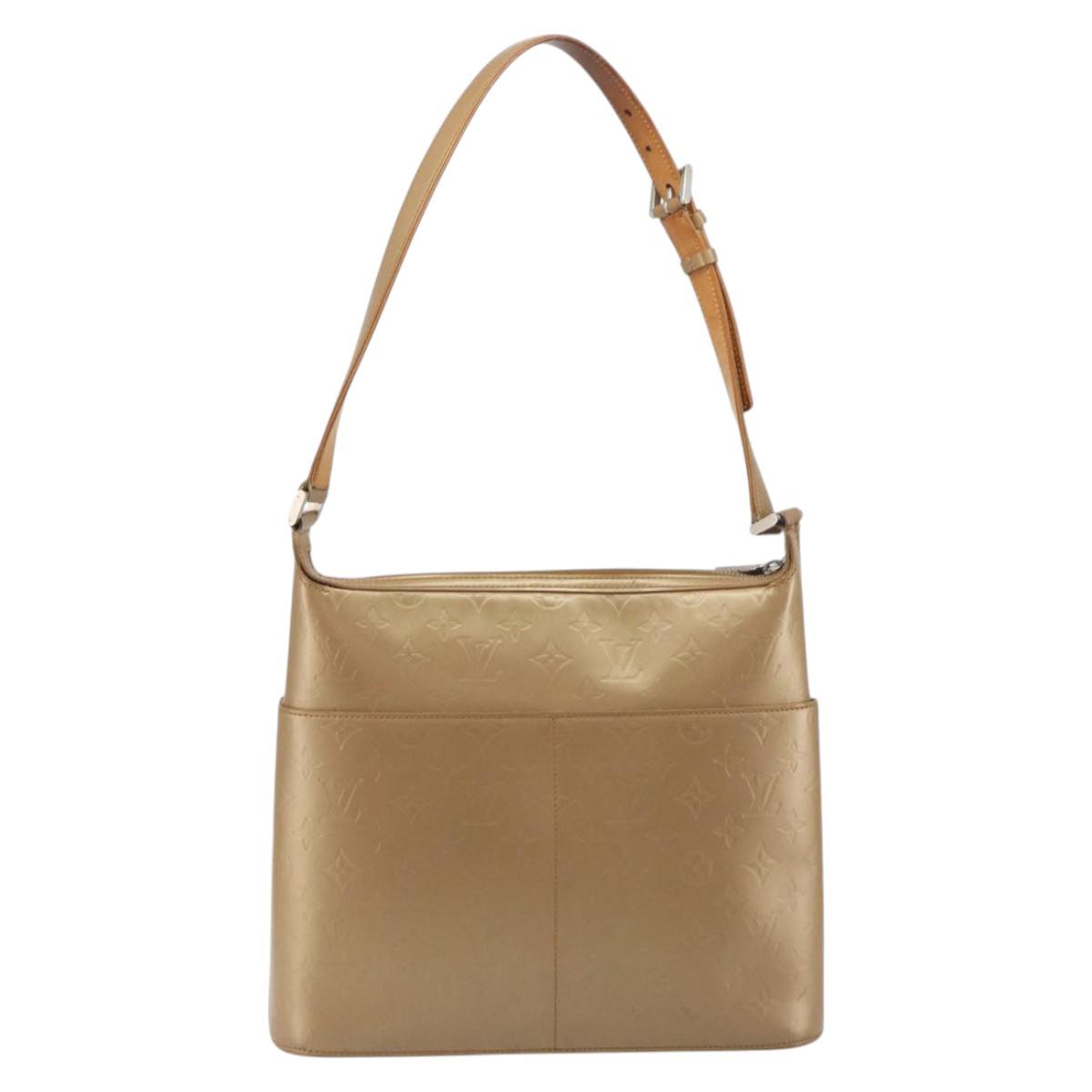 LOUIS VUITTON Monogram Mat Sutter Shoulder Bag Beige M55167 LV Auth ka5576