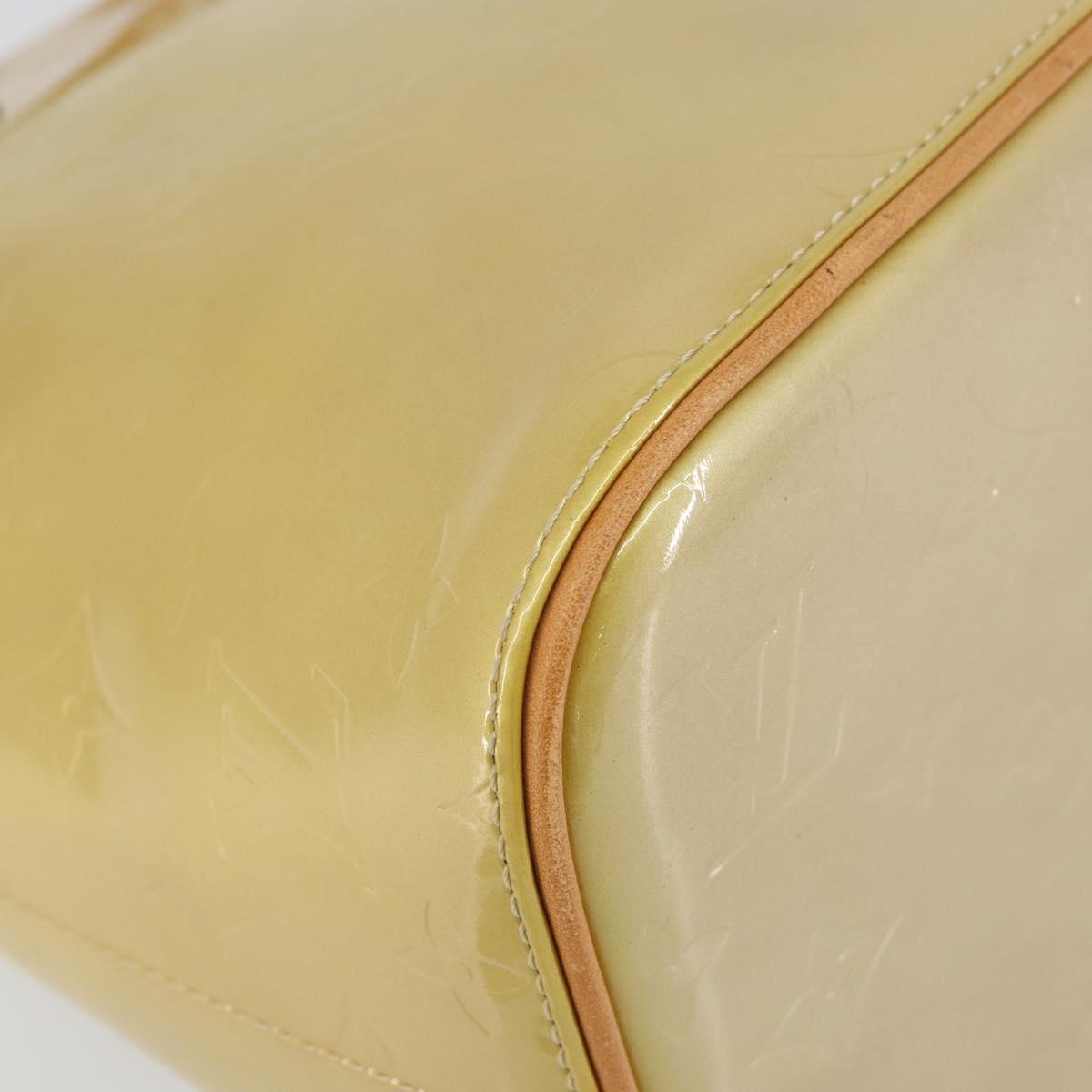 LOUIS VUITTON Monogram Vernis Houston Hand Bag Beige M91004 LV Auth ka558