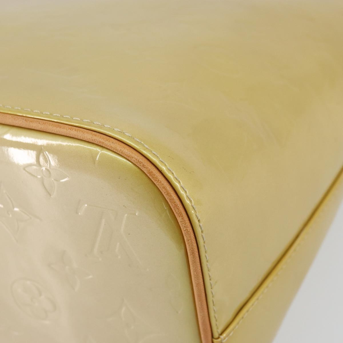 LOUIS VUITTON Monogram Vernis Houston Hand Bag Beige M91004 LV Auth ka558