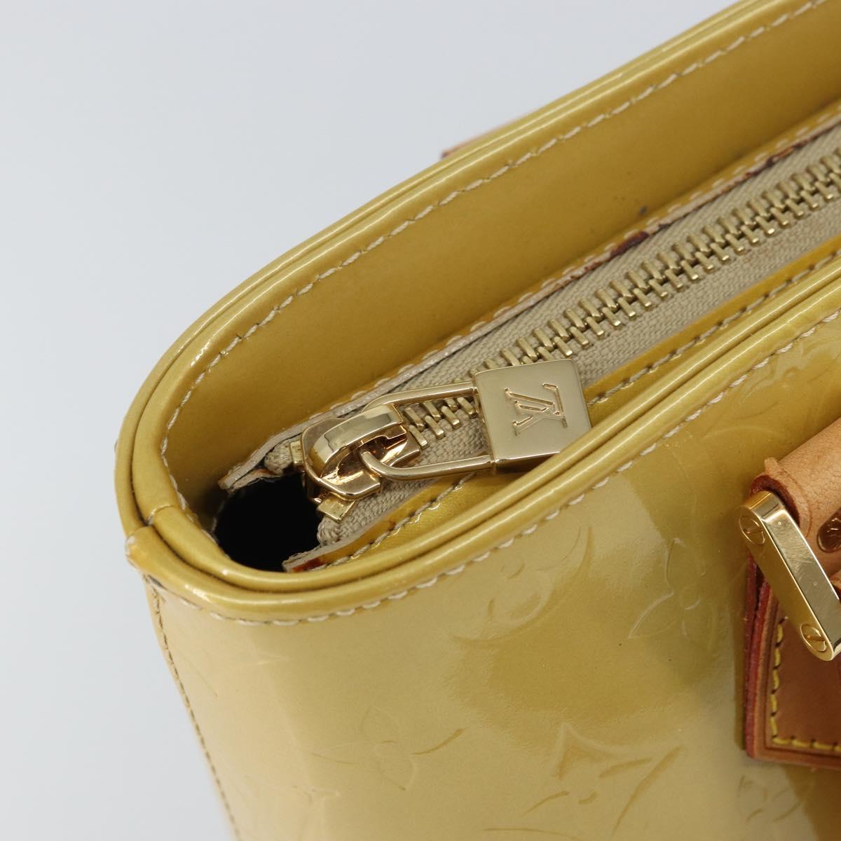 LOUIS VUITTON Monogram Vernis Houston Hand Bag Beige M91004 LV Auth ka558