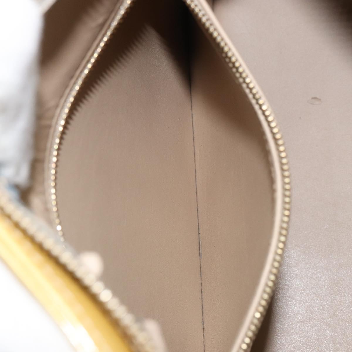 LOUIS VUITTON Monogram Vernis Houston Hand Bag Beige M91004 LV Auth ka558