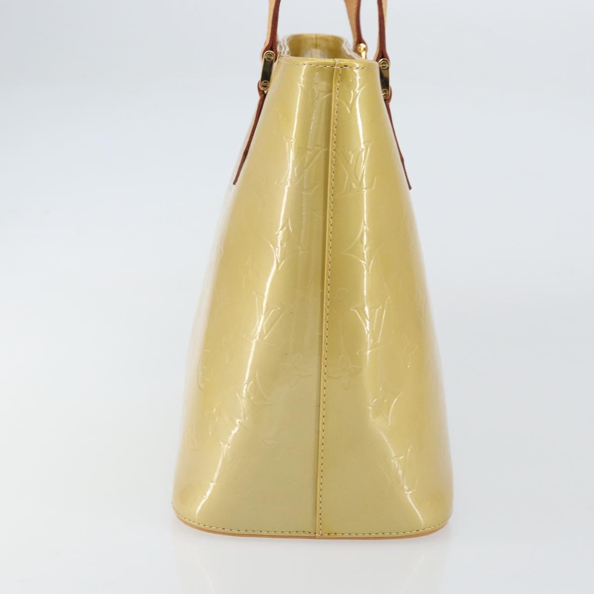 LOUIS VUITTON Monogram Vernis Houston Hand Bag Beige M91004 LV Auth ka558