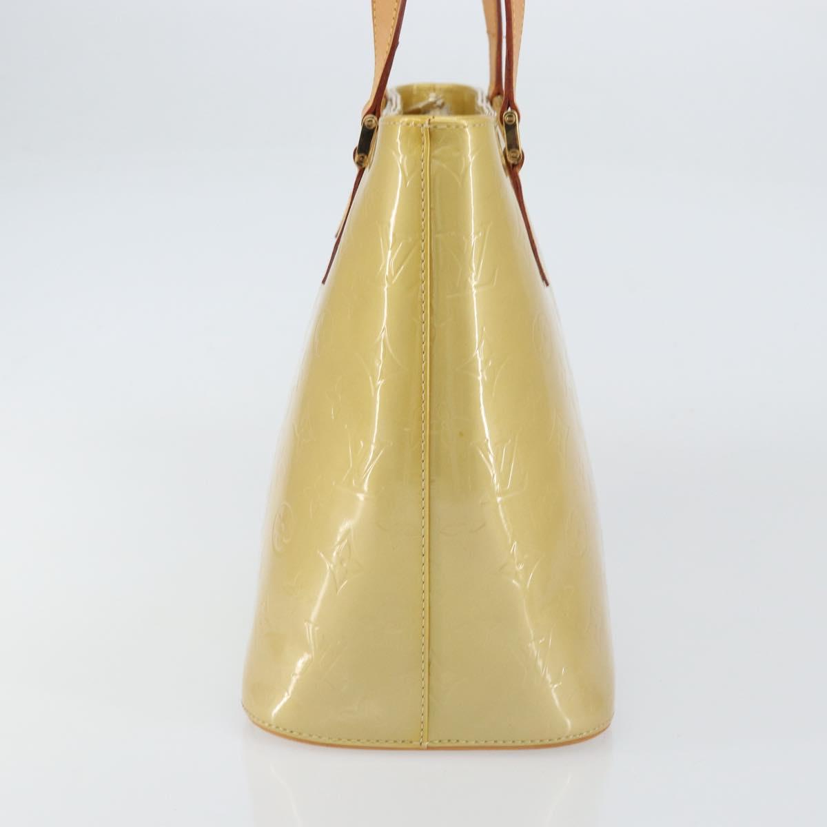 LOUIS VUITTON Monogram Vernis Houston Hand Bag Beige M91004 LV Auth ka558