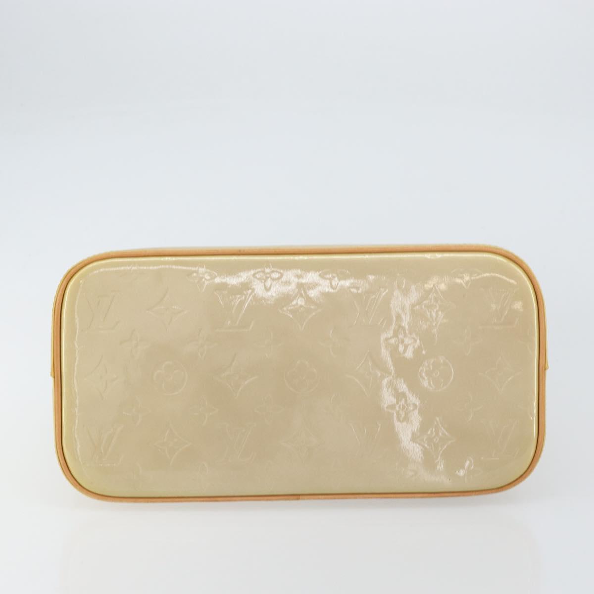 LOUIS VUITTON Monogram Vernis Houston Hand Bag Beige M91004 LV Auth ka558